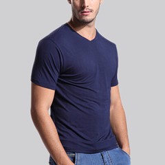 Men’s Ultra Soft Smooth T Shirt Bamboo Viscose Short Sleeve Casual Tee Navy Blue