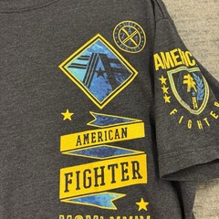 American Fighter Men’s Large T-Shirt LANDER Athletic Biker GYM Dark Grey MMA
