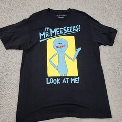 Rick and Morty Adult Swim Shirt Mens Large Black Mr. Meeseeks Graphic
