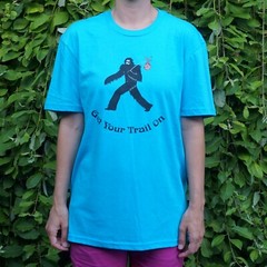 Beau Sass “Get Your Trail On” Hiking Sasquatch Big Foot Yeti T-Shirt 100% Cotton