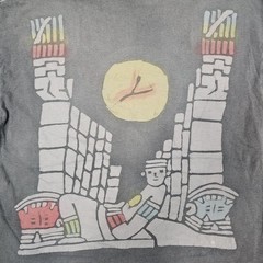 Vintage Mayan Tshirt Large Gray AOP 90s Y2K Aztec Native Streetwear Skater