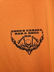 Gregs Cabana 2015 Bike Week South Carolina Large Mens Orange Graphic Logo Tshirt