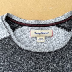 Tommy Bahama Pullover Shirt Mens XL Gray Casual Marled Knit Long Sleeve 229901