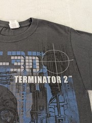 Terminator 2 T Shirt Endoskeleton Y2K Universal Studios T2-3D Gray Men Small