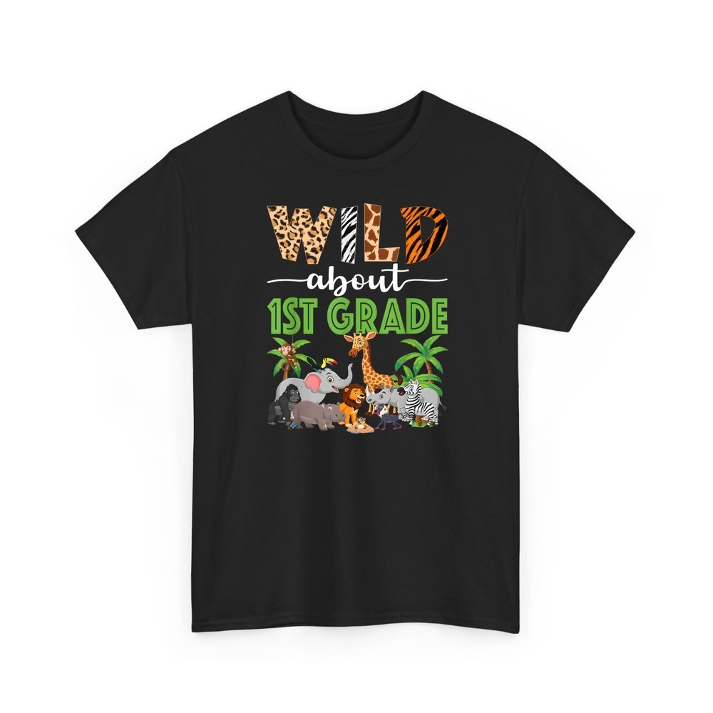 Wild About 1st Grade Teacher Zoo Safari T-Shirt