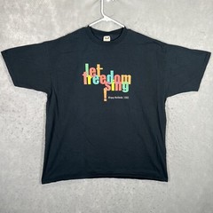 A1 Vintage Afropop Let Freedom Sing T Shirt Adult 2XL XXL Black Music Mens