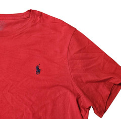 RALPH LAUREN POLO Custom Slim Fit TEE T-SHIRT TOP Solid Red w/Navy Blue Pony XL