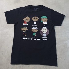 A$AP Mob Too Cozy Tour T-Shirt 2-Sided Concert Cartoon ASAP Size M Rocky Rap