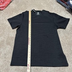 Ecko Unltd Shirt Mens Small Black Textured Allover Logo Tee Streetwear Geometric