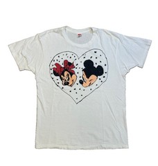 Vintage 90’s Mickey And Minnie Mouse Hand Painted Shirt Size Large Single Stitch