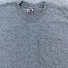 Vtg BVD Shirt Mens L/XL Gray Pocket Crewneck Classic Tee T-Shirt Soft Blend
