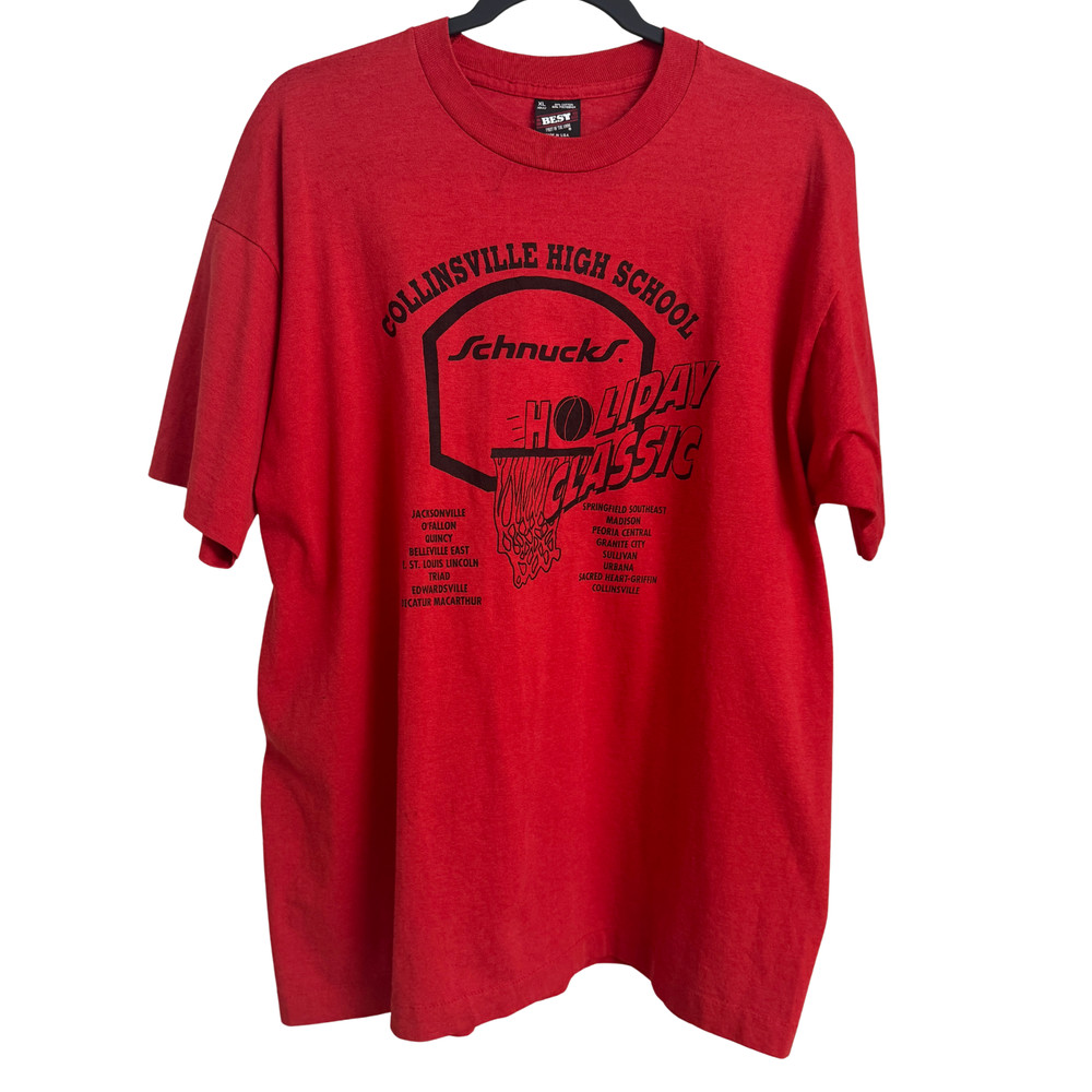 VINTAGE 1991 Collinsville Schnucks Holiday Classic T-Shirt XL Coca Cola Quincy