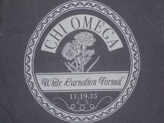 CHI OMEGA Sorority Fraternity White Carnation Formal Small S Long Sleeve Shirt