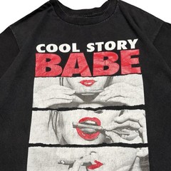 Y2K Nice Babe Roll Me a Blunt T Shirt Black Fade Mens M