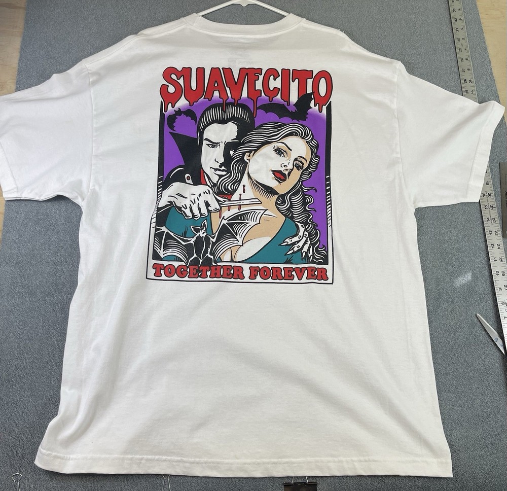 Suavecito Promade Together Forever Dracula White T Shirt Size 2XL Very Good