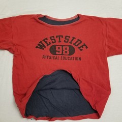 Vintage 70s Double Face T Shirt Mends Medium Blue Red Gym Athletic Reversible