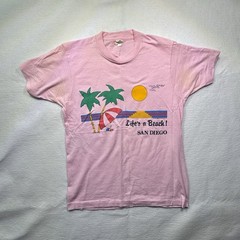 Screen Stars Life’s a Beach San Diego – Pink tee – Size S – Free Shipping