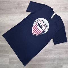 Logboat Brewing Co Navy Blue Tri-Blend Graphic T-Shirt Mens Small Shield Canoe