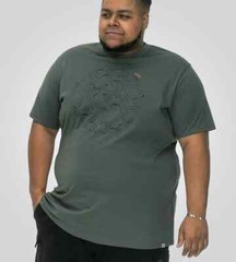 D555 Duke Big Mens Wave Printed T-Shirt Khaki 2XL 3XL 4XL 5XL 6XL (601709-K)