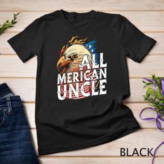 Mens All Merican Uncle 4th of July Day Eagle USA Flag American Unisex T-shirt