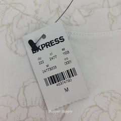 Express Men’s Relaxed Fit T Shirt White Beige Floral Print Size M Cotton