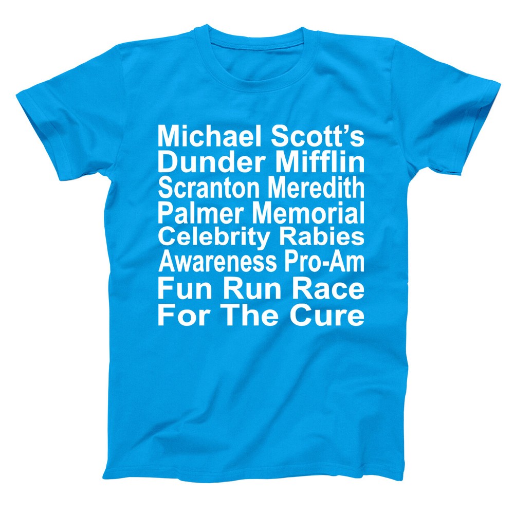The Rabies Awareness Run Office Dunder Mifflin Aqua Basic Men’s T-Shirt