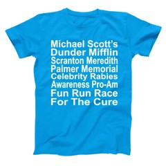The Rabies Awareness Run Office Dunder Mifflin Aqua Basic Men’s T-Shirt