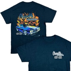 Chevelle 454 SS Heavyweight T-Shirt Size Adult Large Black Double Sided Muscle