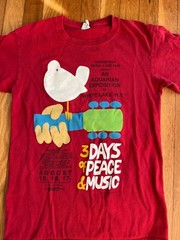 WOODSTOCK T Shirt 2000 concert print rock band Red Anvil Tag Size Small Vtg