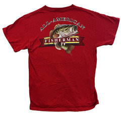 All American Fisherman Fishing T-Shirt Size M Men’s Red Short Sleeve Red
