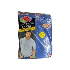 VTG Fruit Of The Loom Blue Pocket-T Shirt 1 Pack Large 42-44 Slightly Imperfect