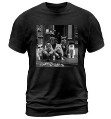 Funny Cat Gang T-Shirt Gangster Kittens Smoking Drinking Graphic Tee Pick Color
