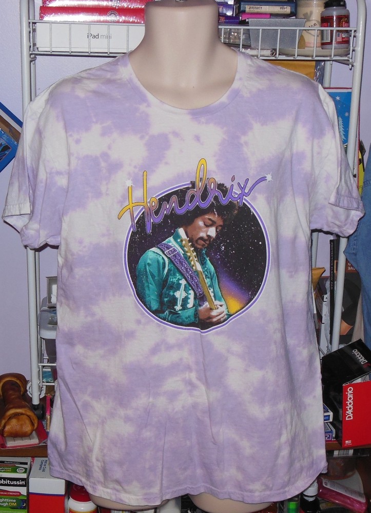 MENS T SHIRTS JIMMY HENDRIX SHIRT SIZE MEDIUM PURPLE TIE DYE GREAT BUY