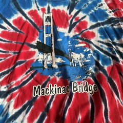 Mackinac Bridge Patriotic Tie Dye Tee Shirt Size Large