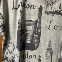 London England United Kingdom Souvenir Gift Unisex T-Shirt Sz XL gray black NEW