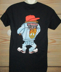 MENS NEFF LOONEY TUNES TAZ FRONT AND BACK PRINT BLACK T-SHIRT SIZE S