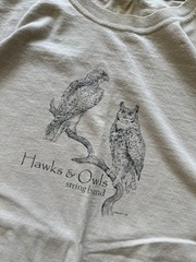 Vintage 2000s Eagle Owl Nature Animals Outdoors Graphic T Shirt Beige Size XL￼