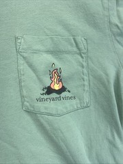 Vineyard Vines Men S Whale Pocket Crew Tee T Shirt Camping WHALE Tent Fire