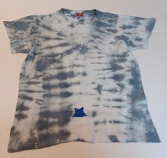 TIE DYE-SHIRT-COTTON-1 OF A KIND-White & Gray-UNIQUE STYLE-KIDS ‘L’/A2-232