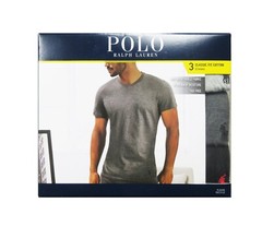 Polo Ralph Lauren Men’s Gray-Charcoal-Black Classic Fit Crew-Neck 3 Pack T-Shirt