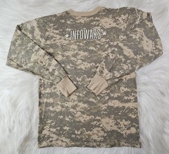 Rothco Shirt Mens M Infowars Camo Camouflage Military Tee T-Shirt Long Sleeve