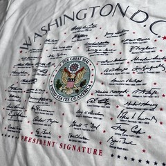 Washington DC Presidents Signatures Shirt Mens Large White Delta Pro Weight