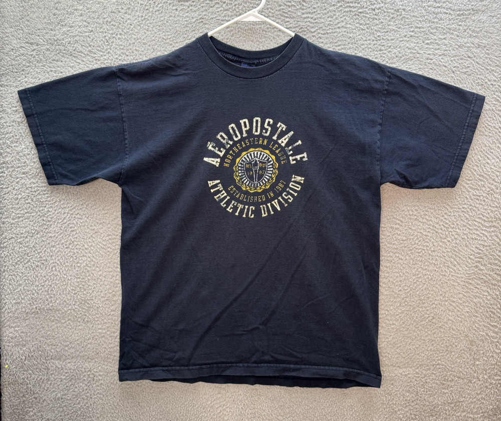 Vintage Aeropostale Shirt Adult XL Blue Streetwear Skater Grunge 1990s Y2K Mens