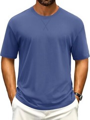 Men’s Cotton Drop Shoulder T Shirt Loose Fit Soft Casual Short Sleeve Summer Tee