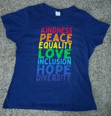 Kindness Peace Equality Rainbow Flag Unisex Pride Top T Shirt XLarge XL XLg VGC