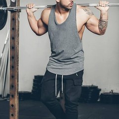 Men’s Gym Tank Top Sleeveless Muscle Shirt Workout Stringer Cut Off Bodybuilding