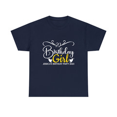 Personalised Birthday Girl T-Shirt Custom Name Age Year Birthday Party Gift Top