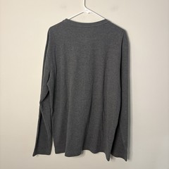 Bass & Co Men’s Large Grey Long Sleeve Thermal Top Coastal Nautical J6