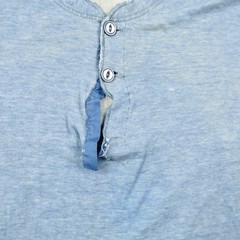 Vintage 80s LL Bean River Drivers Shirt Mens M Blue Henley Long Sleeve Made USA