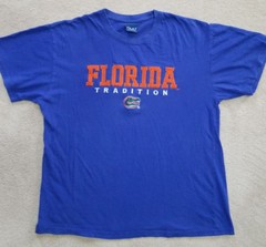 FLORIDA GATORS TRADITION STITCHED and APPLIQUE OVB T-SHIRT Adult’s Large Blue